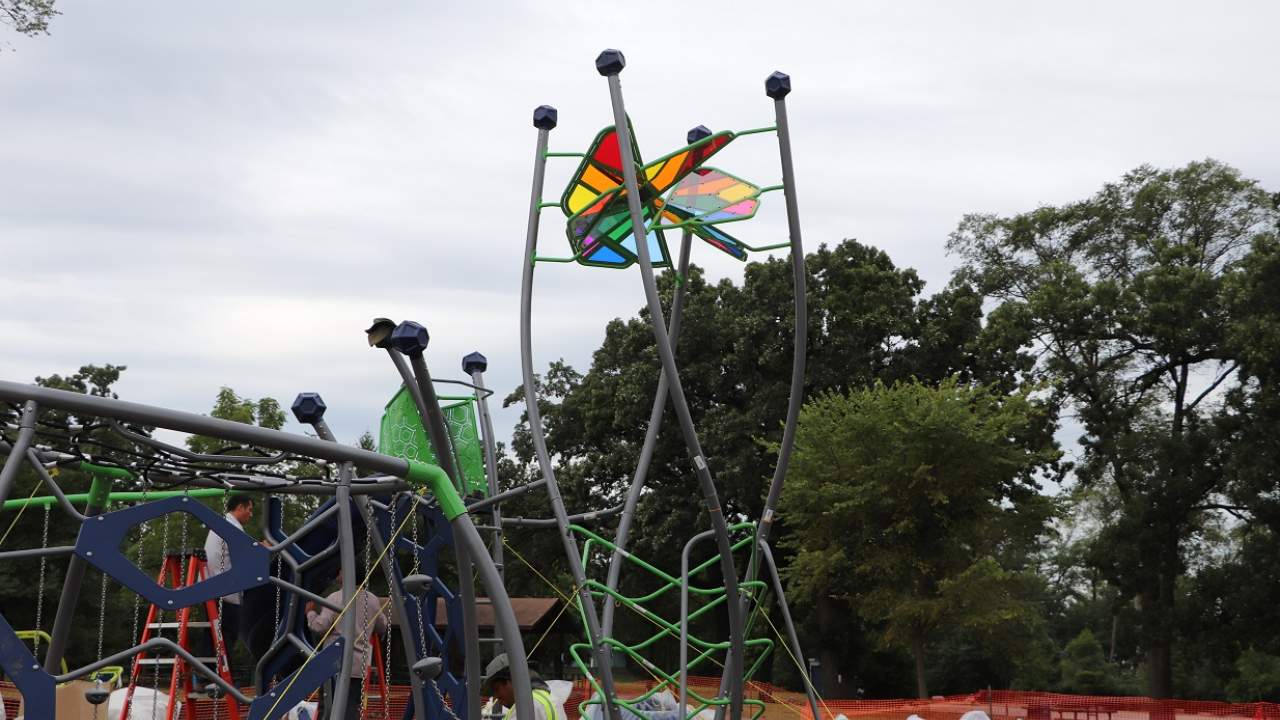 Equipment installation begins at Salt Creek Park playground Elmhurst